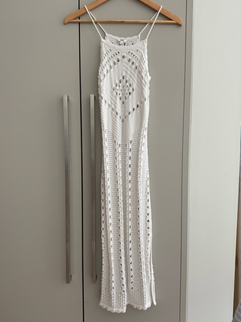 aerie White Crochet Cover Up Dress